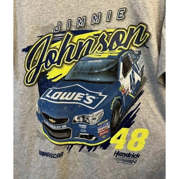 Jimmie Johnson #48 Official Hendricks Motors T-Shirt Men's Sz Lg Lowes NASCAR - Picture 2 of 9